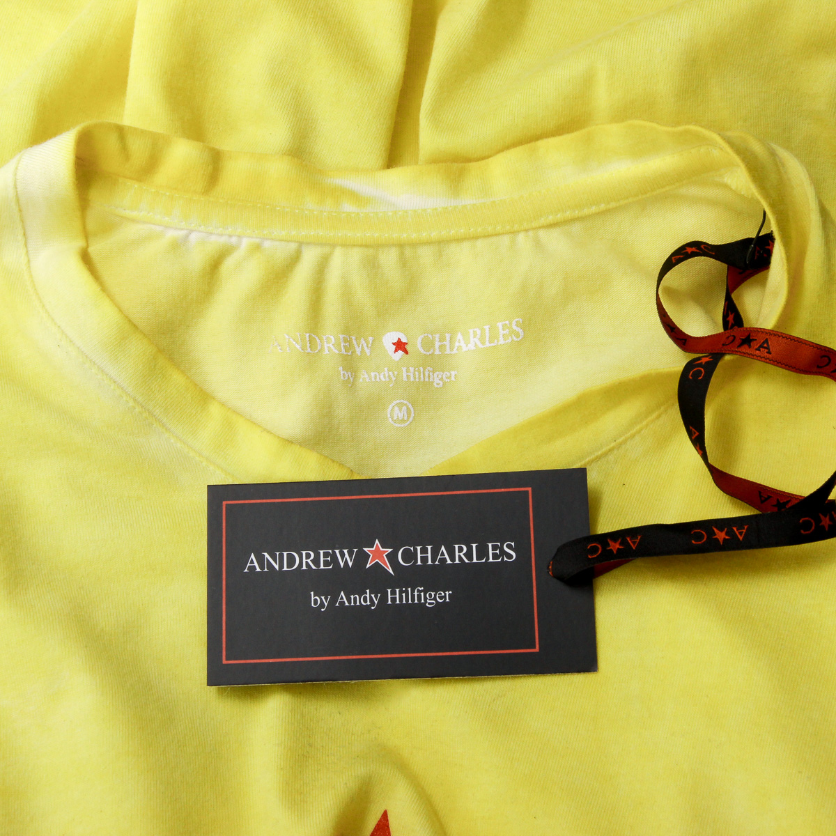 Camiseta Andrew Charles para hombre, manga corta, cuello en V, amarilla, KOFI