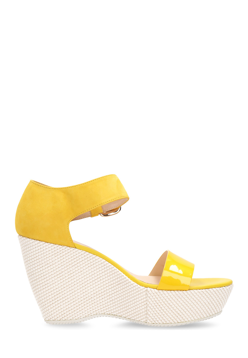 Sandalia de cuña Hogan para mujer, color amarillo, HXW2000H7900NNG013