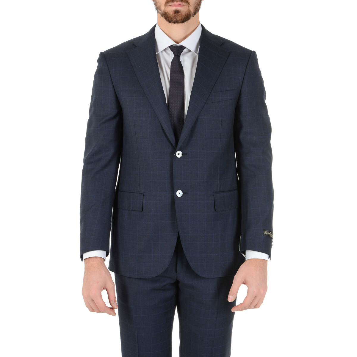 Corneliani Mens Suit Long Sleeves Dark Blue Super 110's