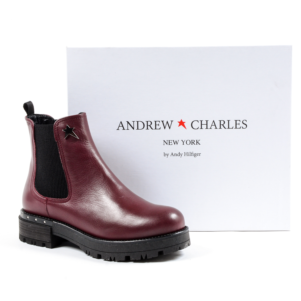 Andrew Charles Womens Ankle Boot Bordeaux CHRISSIE