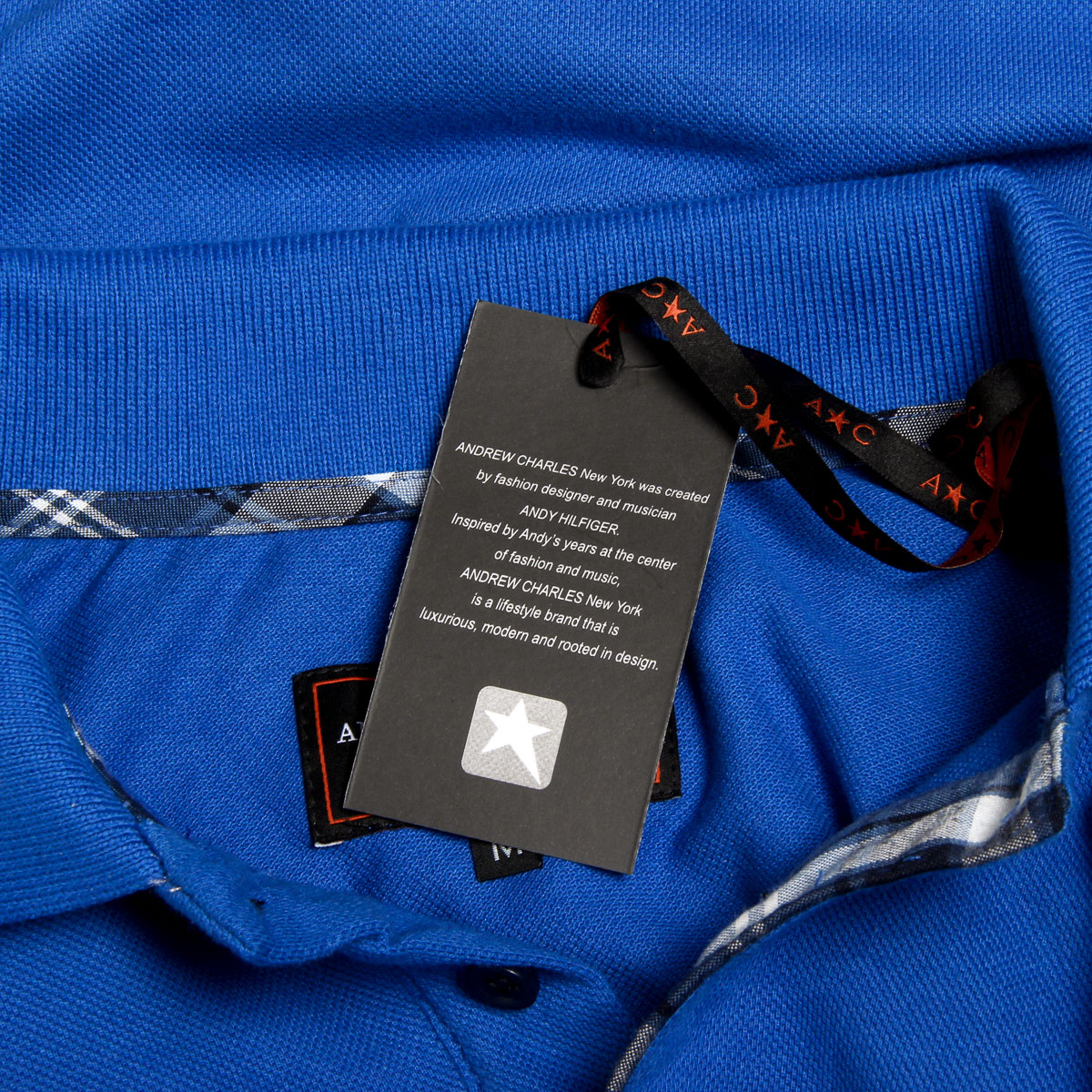 Polo Andrew Charles para hombre de manga corta azul SEMELO