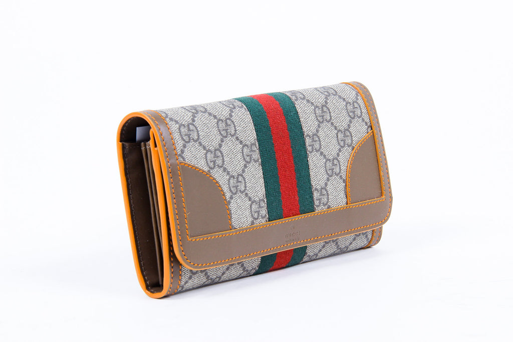 Monedero Gucci Supreme de dos pliegues para mujer