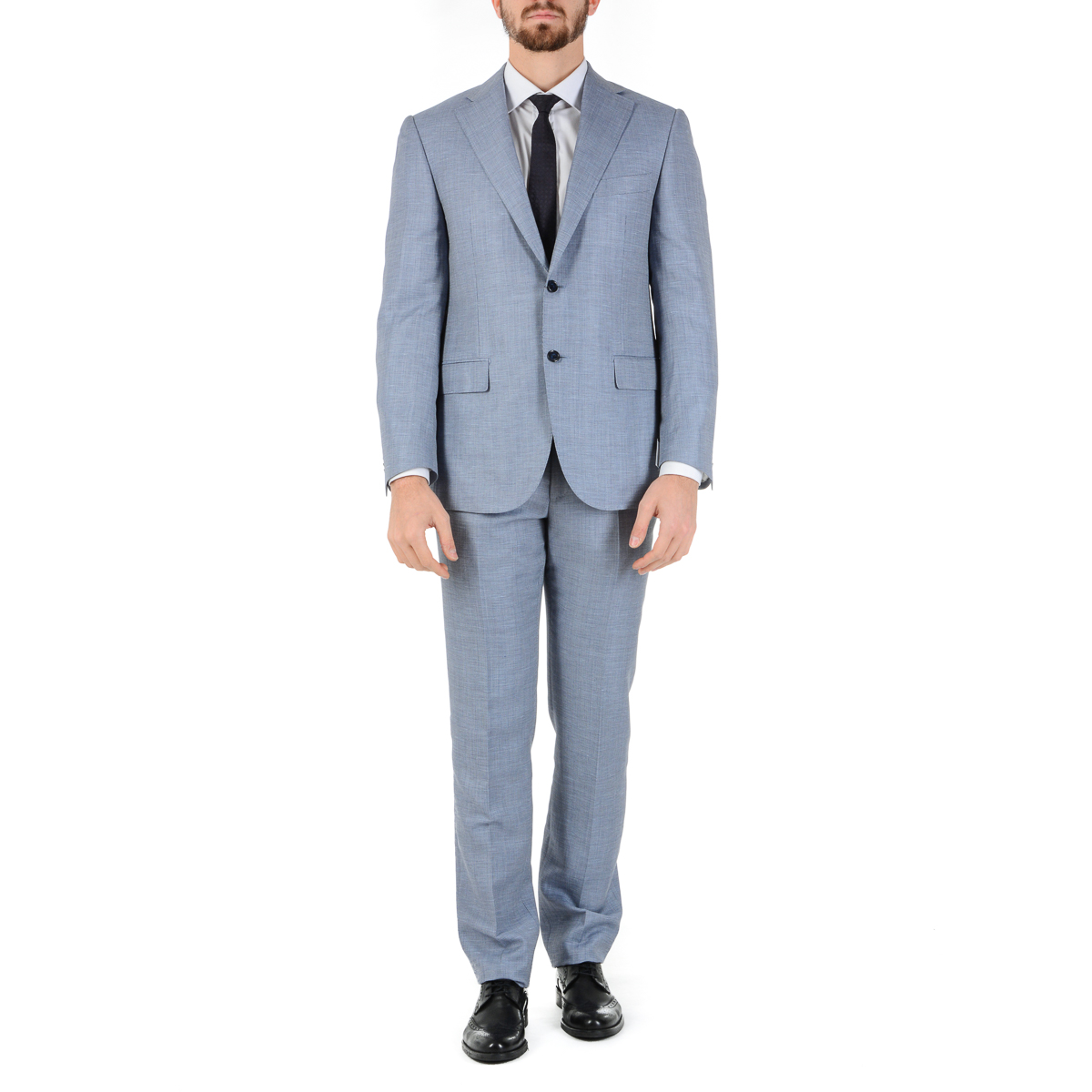 Corneliani Mens Suit Long Sleeves Light Blue