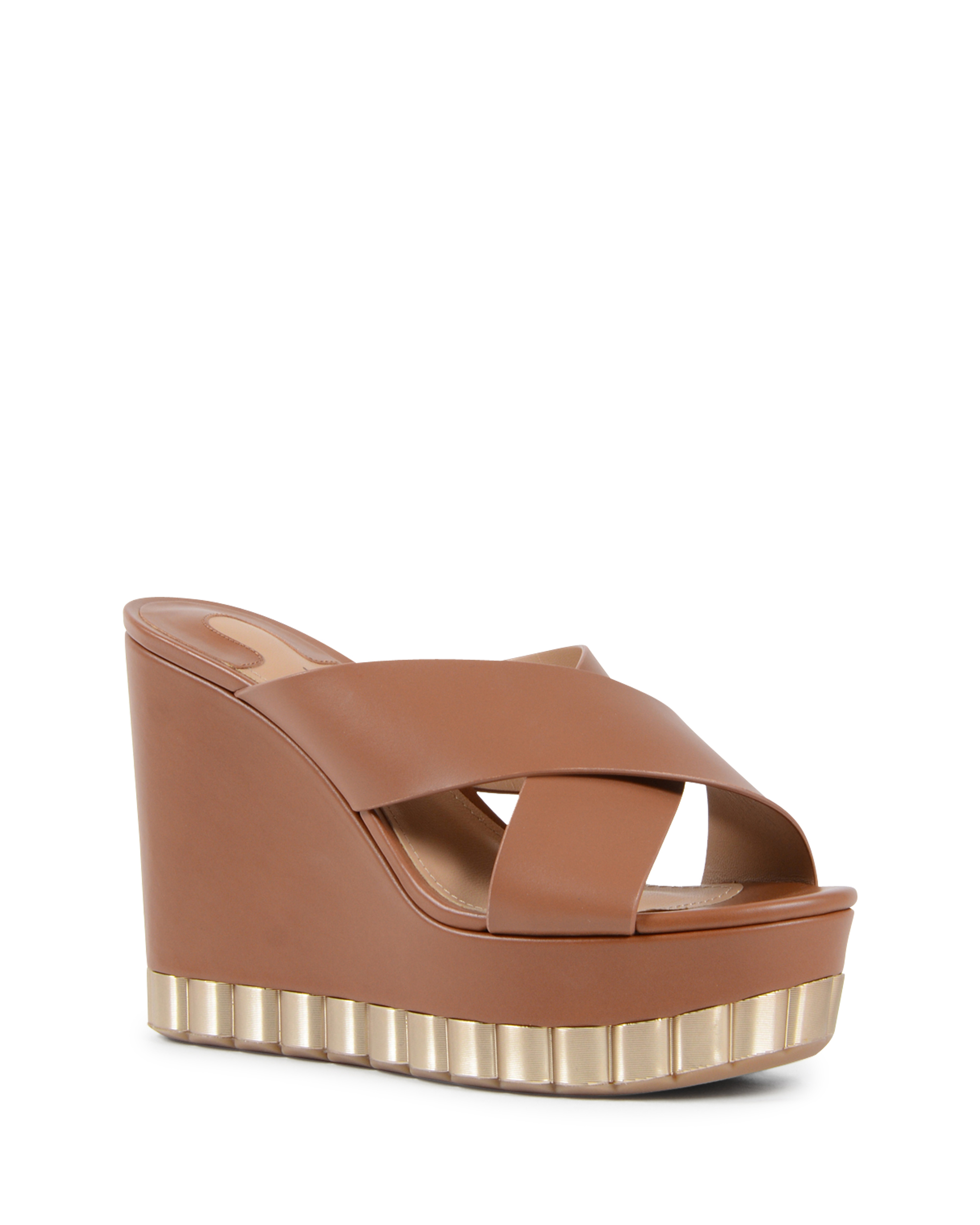 Sandalia de cuña para mujer Salvatore Ferragamo en color tostado NICOSIA