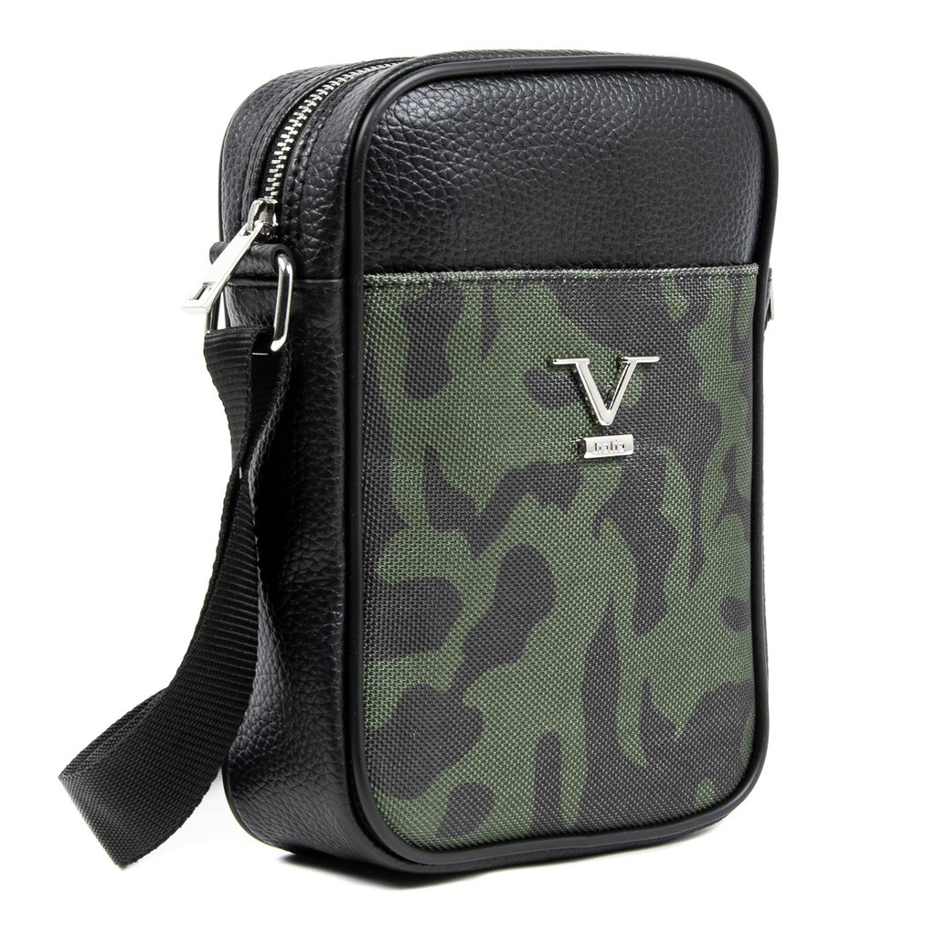 V 1969 Italia Mens Shoulder Bag Black MILITARY