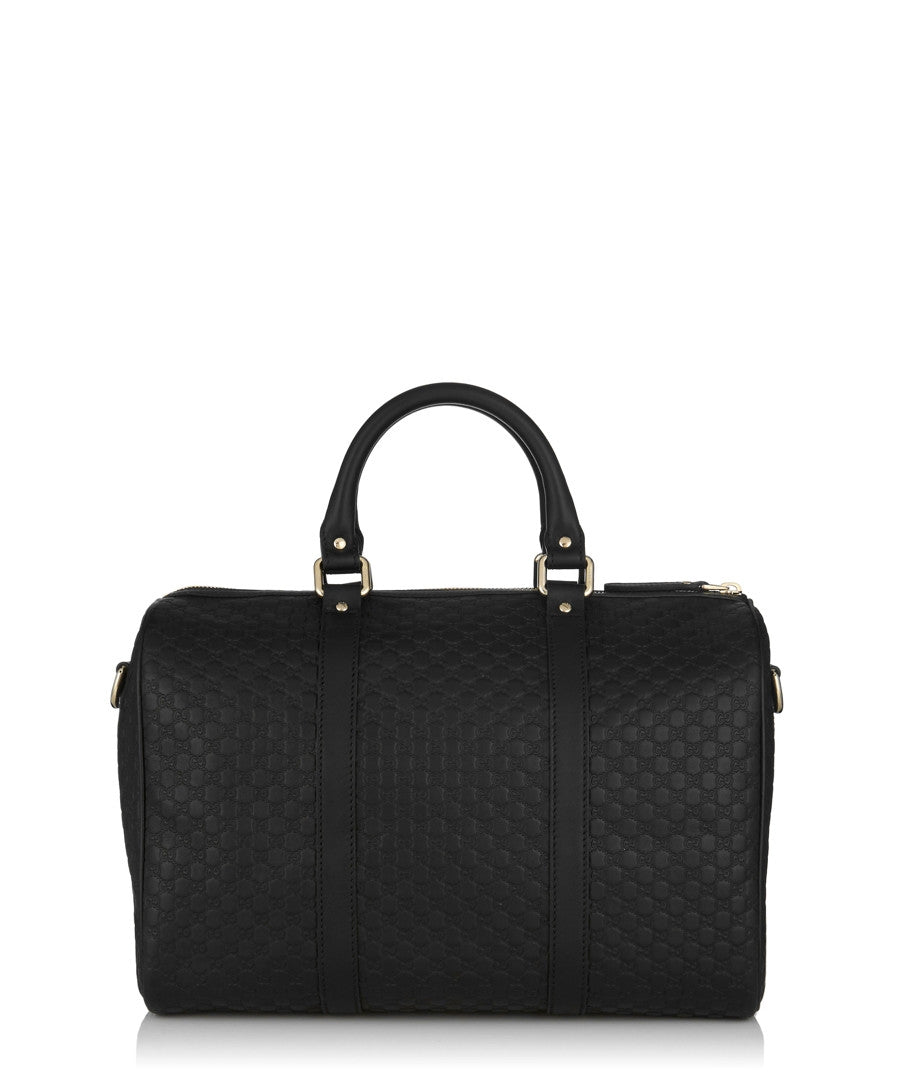 Bolso Boston de piel Gucci Guccissima negro