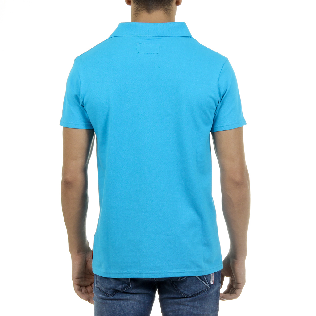 Polo Andrew Charles para hombre de manga corta azul claro SEFU