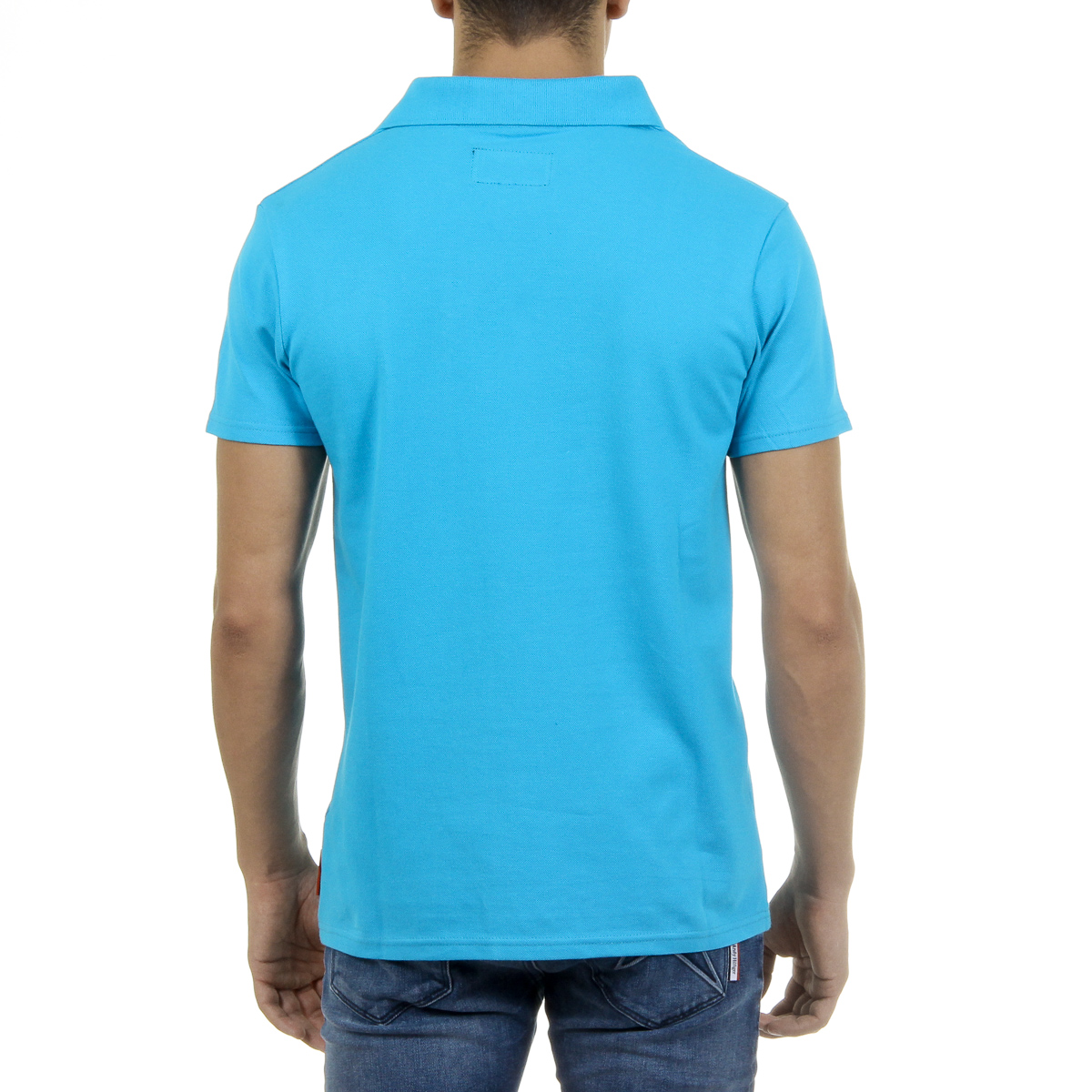 Polo Andrew Charles para hombre de manga corta azul claro SEFU