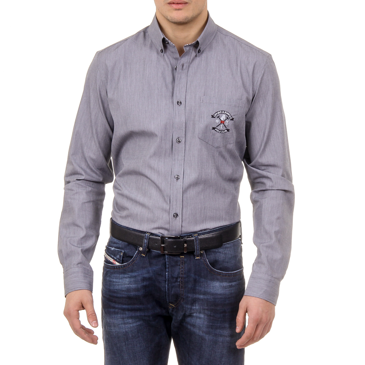 Camisa de hombre del Ufford & Suffolk Polo Club USC02 B2 NERO