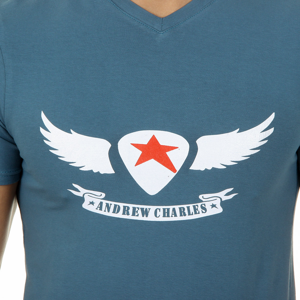 Camiseta Andrew Charles para hombre, manga corta, cuello en V, verde, KENAN