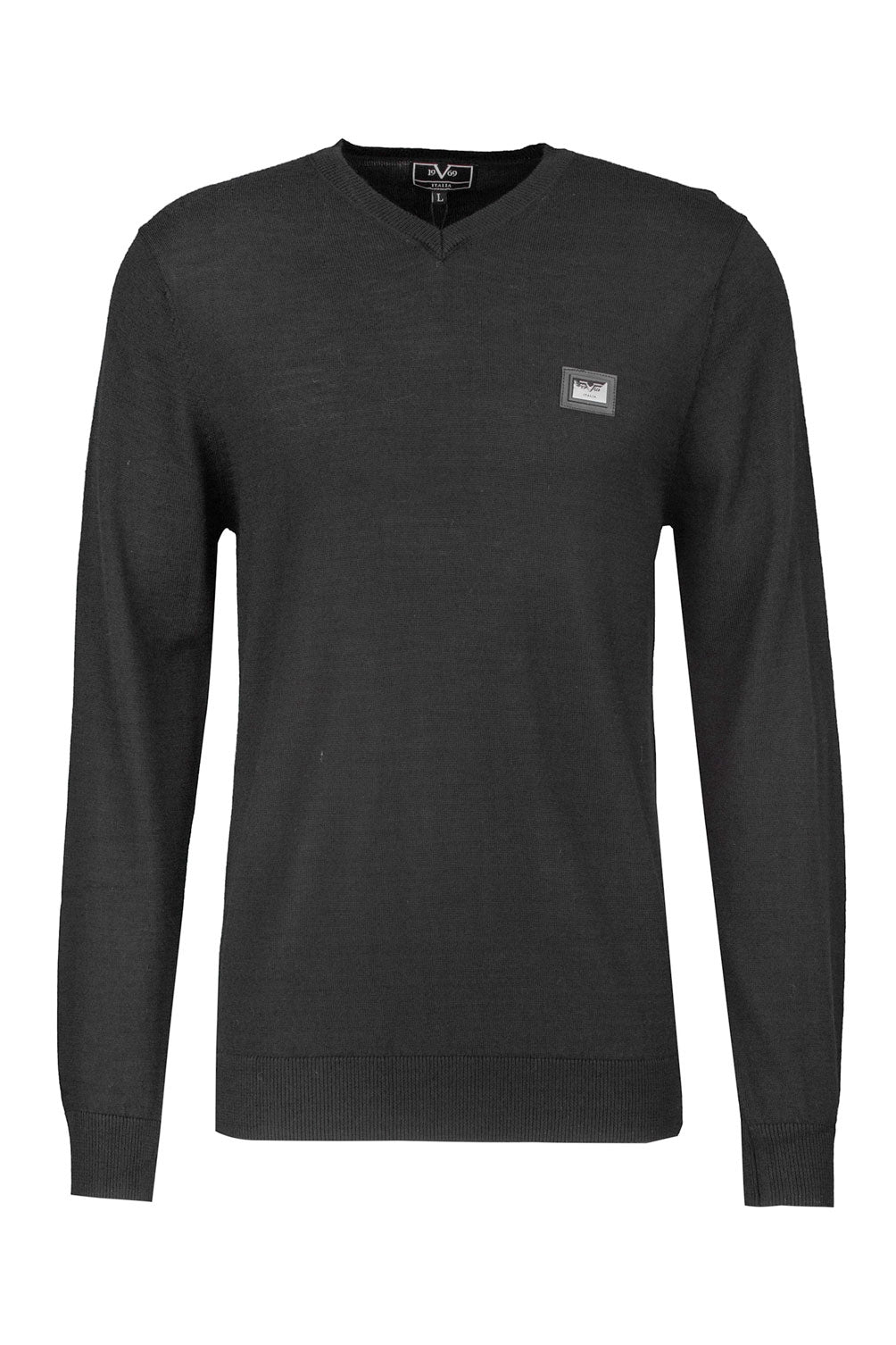 Suéter italiano para hombre 19V69, color negro, THIES BLACK