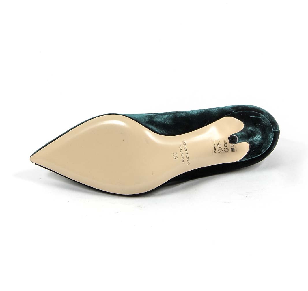 Zapatos de salón para mujer V 1969 Italia 3104104 VELLUTO VERDE
