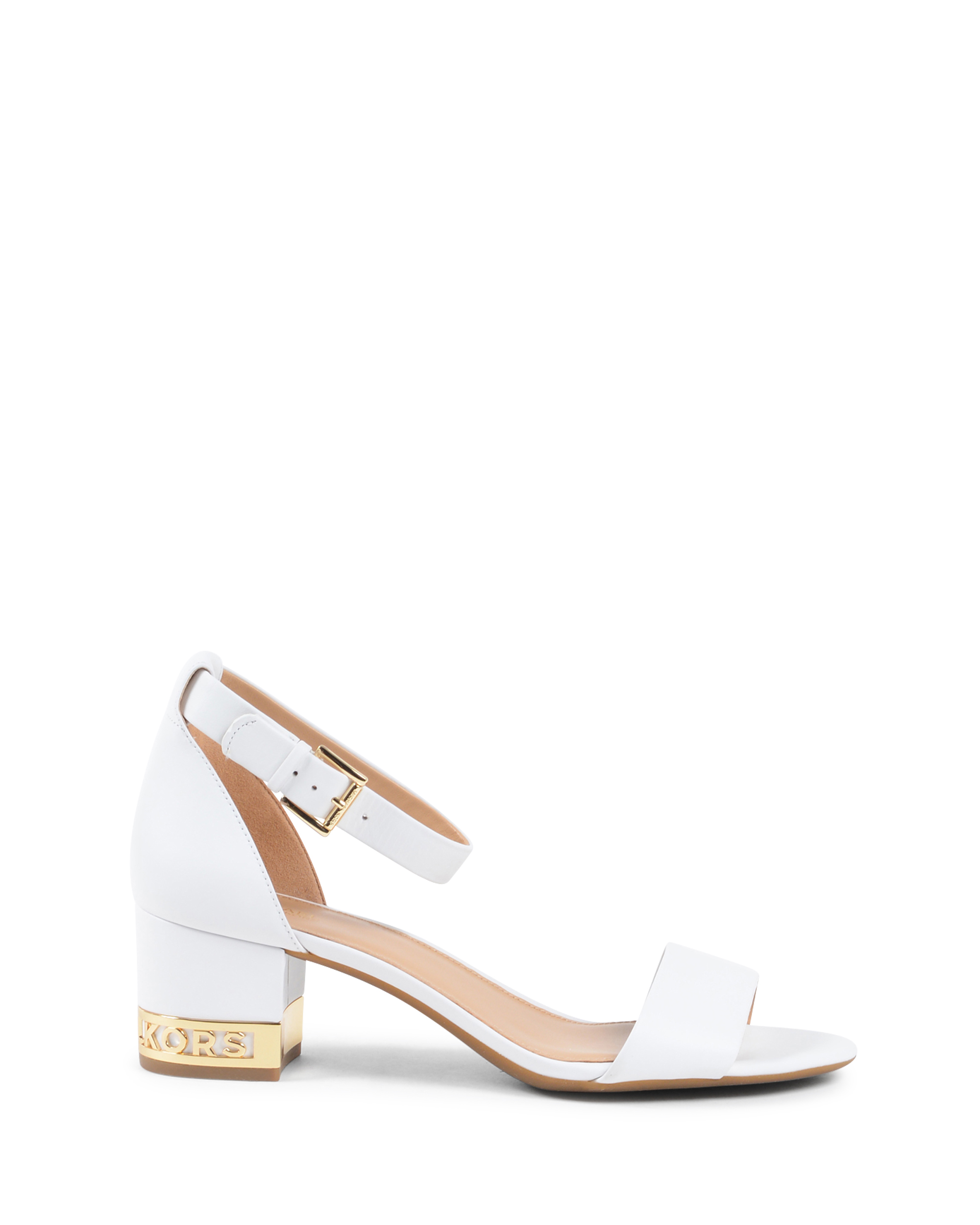 Sandalias con tira al tobillo para mujer de Michael Kors, color blanco, PORTIA