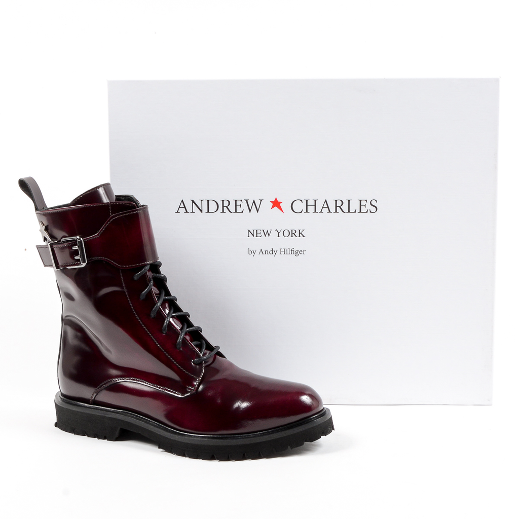 Andrew Charles Womens Short Boot Bordeaux ASHLEE