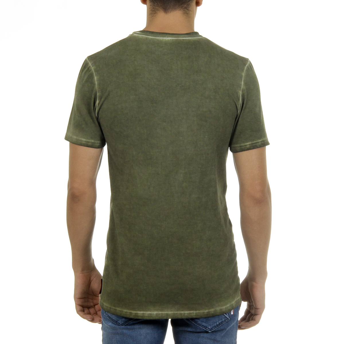 Camiseta Andrew Charles para hombre, manga corta, cuello redondo, verde, KARITA