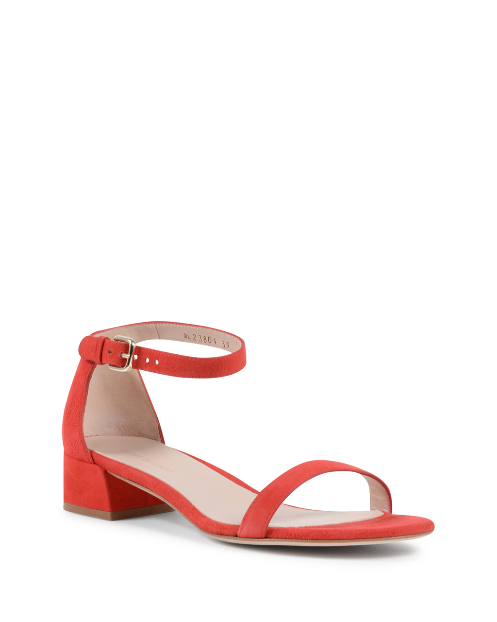 Stuart Weitzman Sandalia con tira al tobillo para mujer en rojo NUDISTJUNE