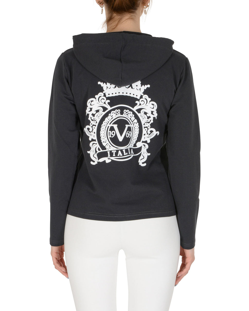 19V69 Italia Sudadera con capucha para mujer Gris oscuro ELEANA SUDADERA CON CAPUCHA GRIS OSCURO