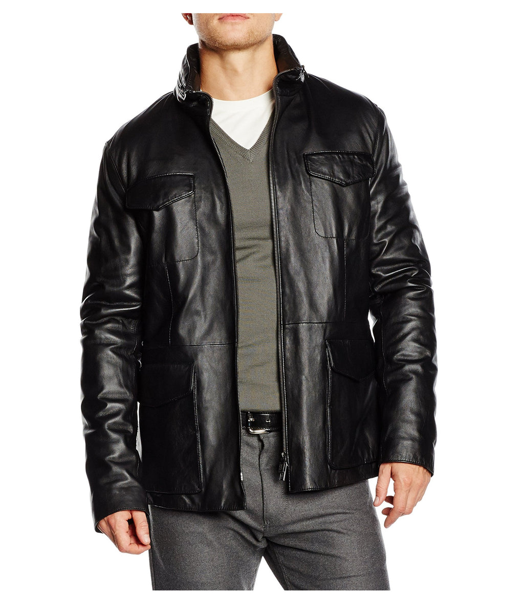 Armani Collezioni chaqueta de cuero para hombre PCG82P PCP81 999