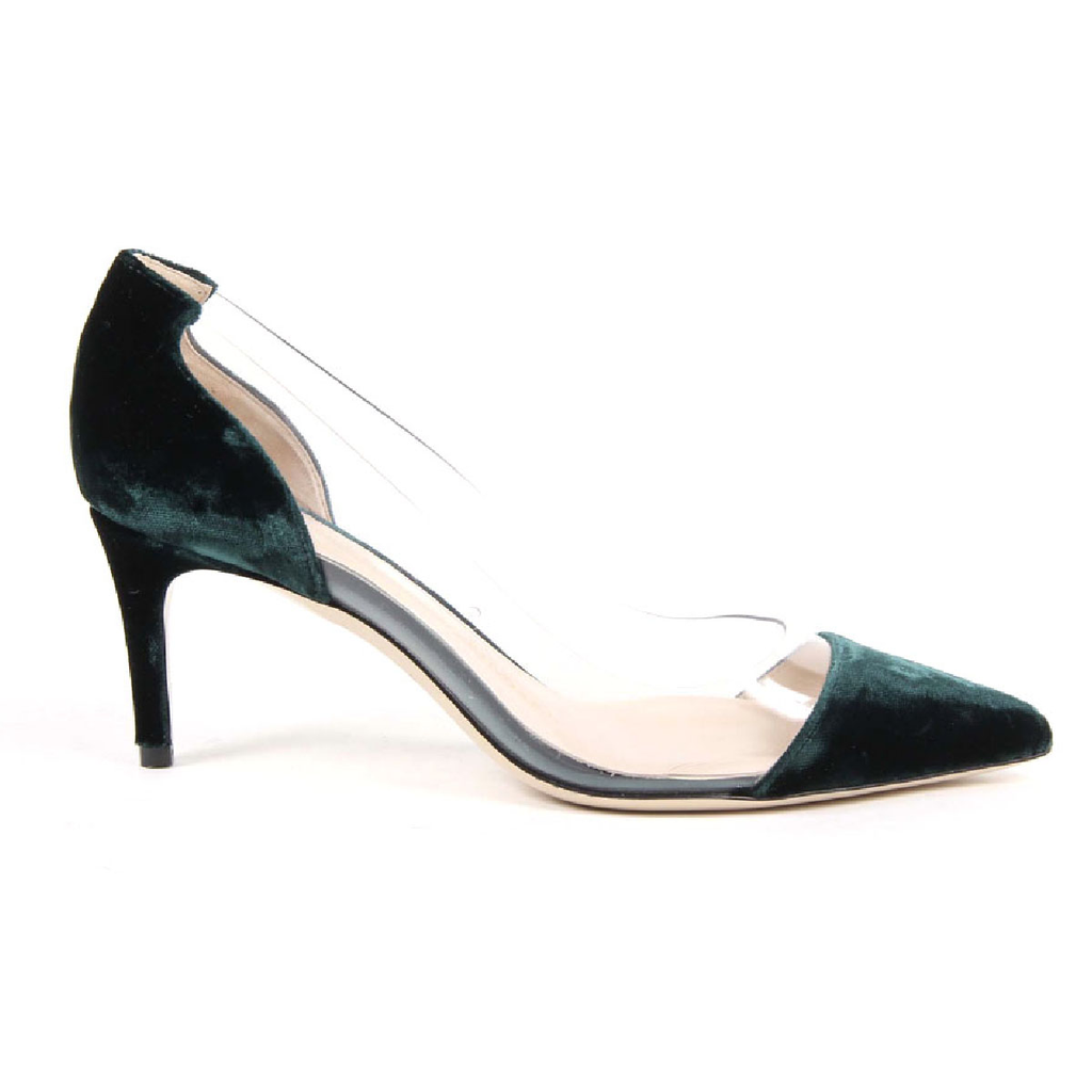 Zapatos de salón para mujer V 1969 Italia 3105124 VELLUTO 301 VERDE