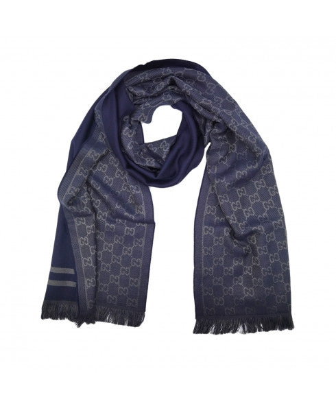 Bufanda Gucci para hombre, 33 x 180 cm, azul marino