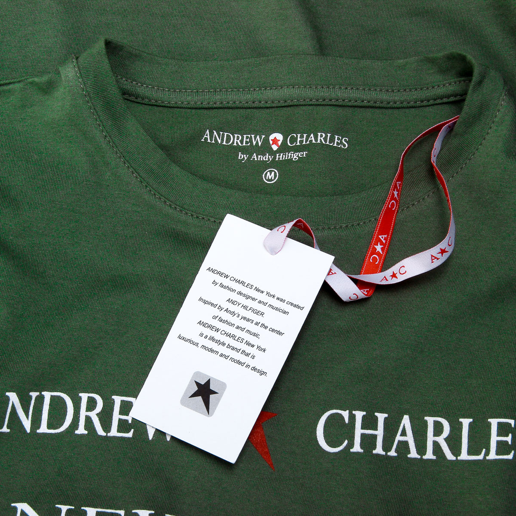 Camiseta Andrew Charles para mujer, manga corta, cuello redondo, verde TARANA