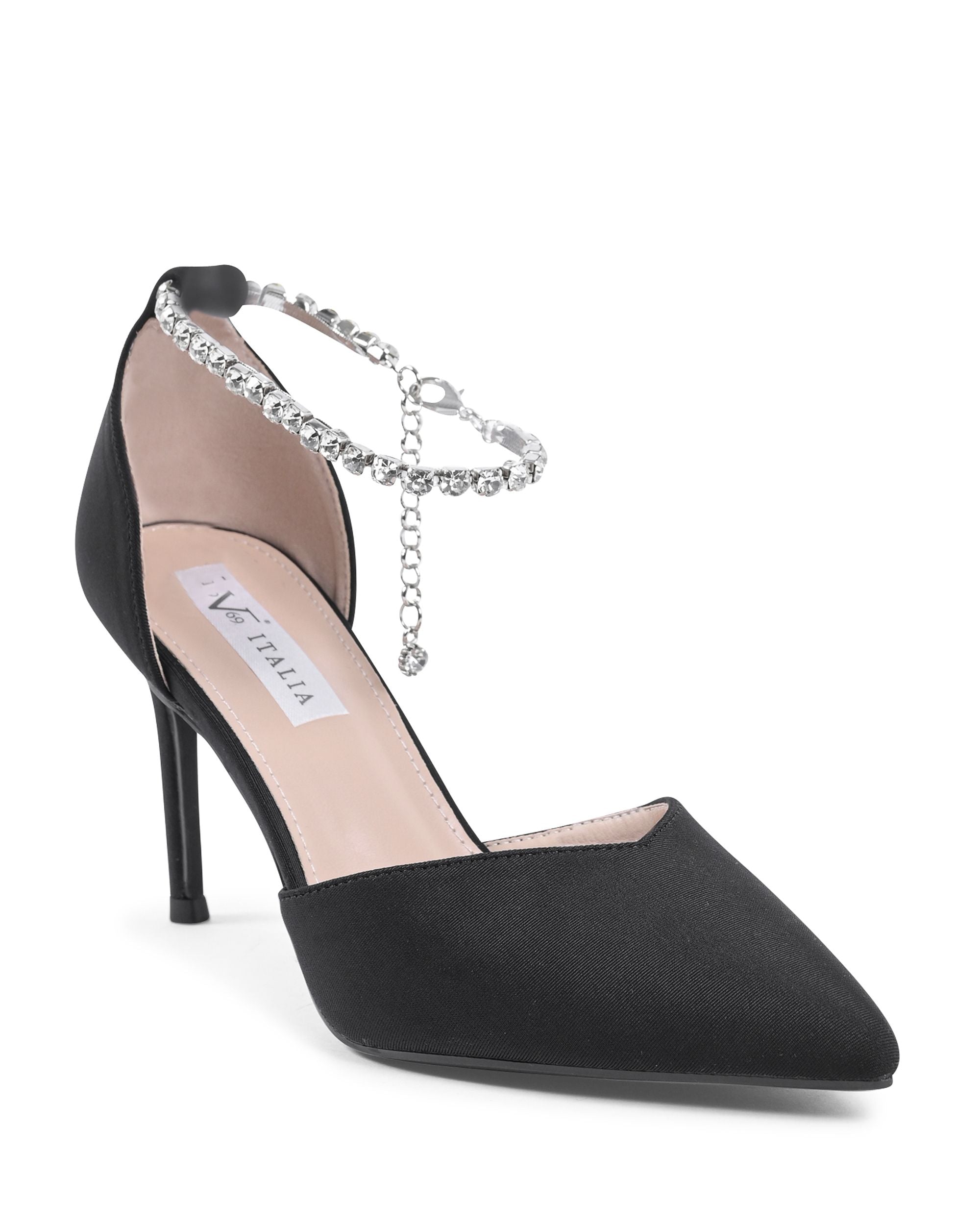 19V69 Italia - Zapatos de salón con tira al tobillo para mujer, color negro, F2929 NERO