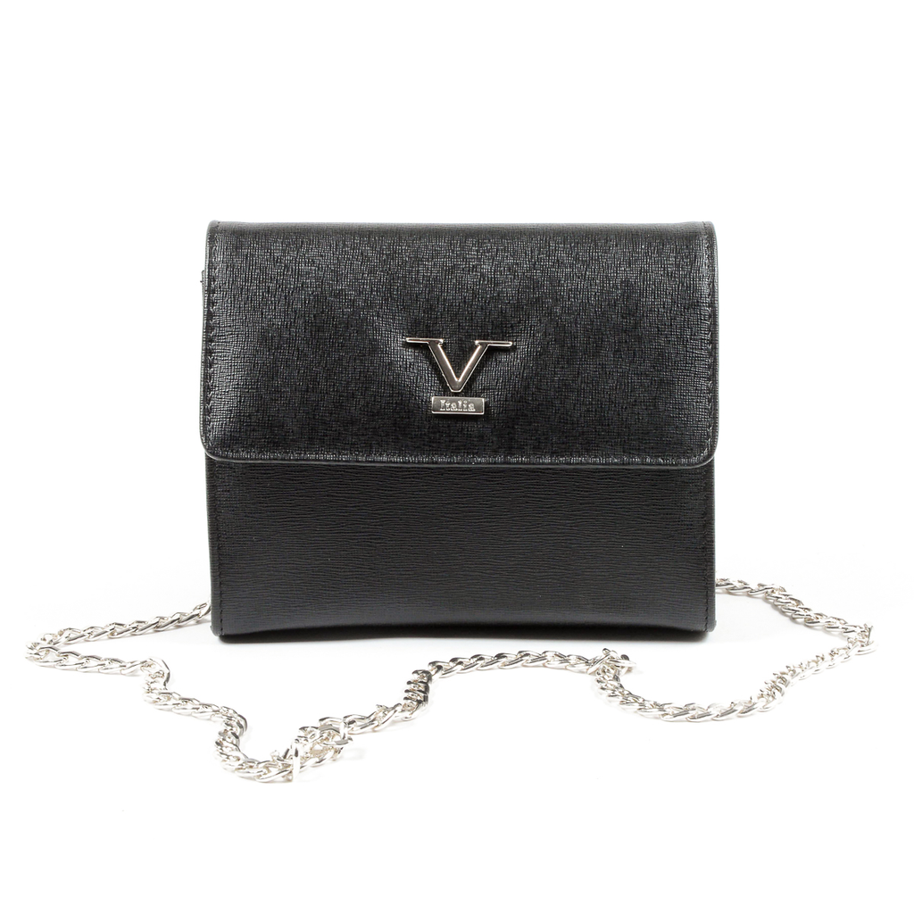 Bolso de mano para mujer V 1969 Italia, color negro, Panamá