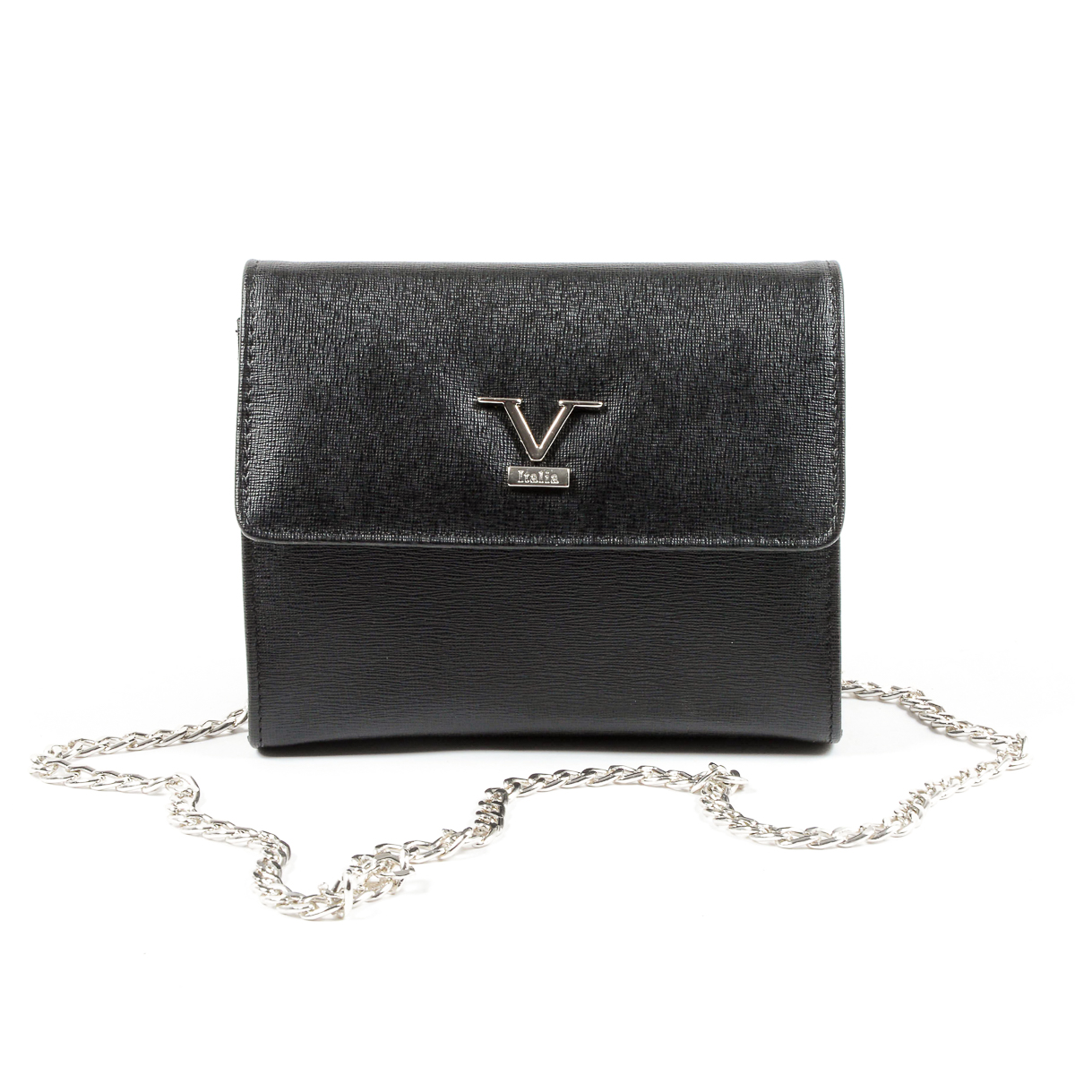 Bolso de mano para mujer V 1969 Italia, color negro, Panamá
