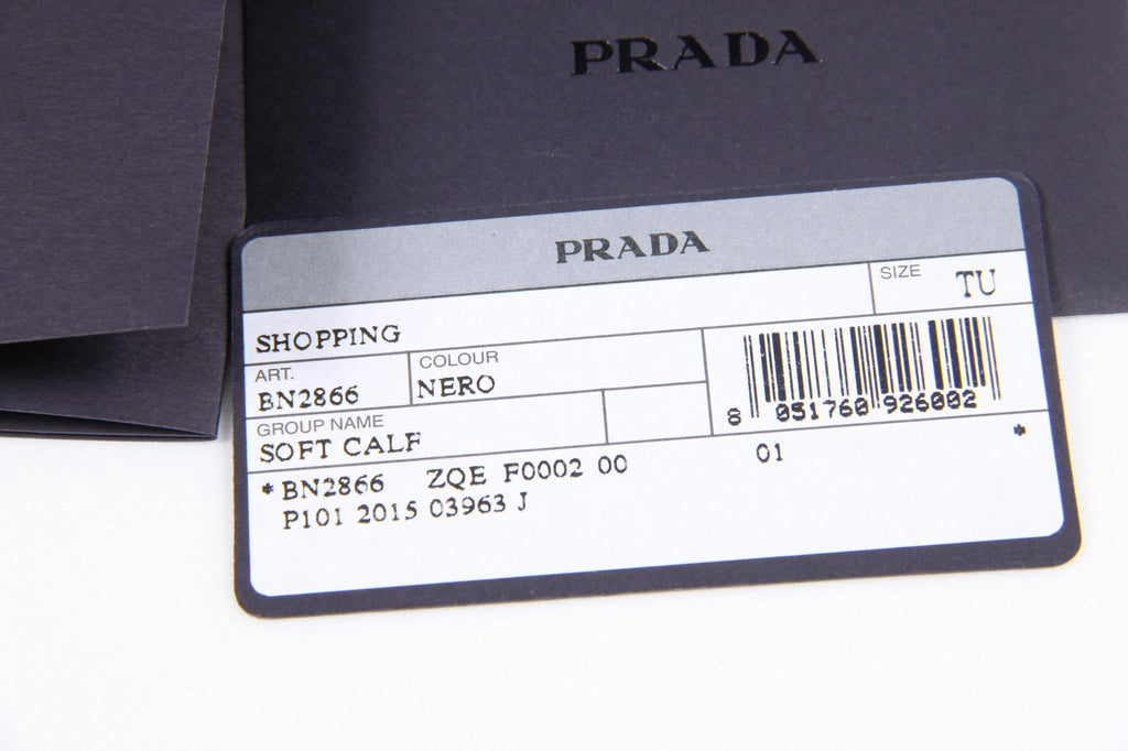 Bolso de compras Prada BN2866 Nero Soft Calf