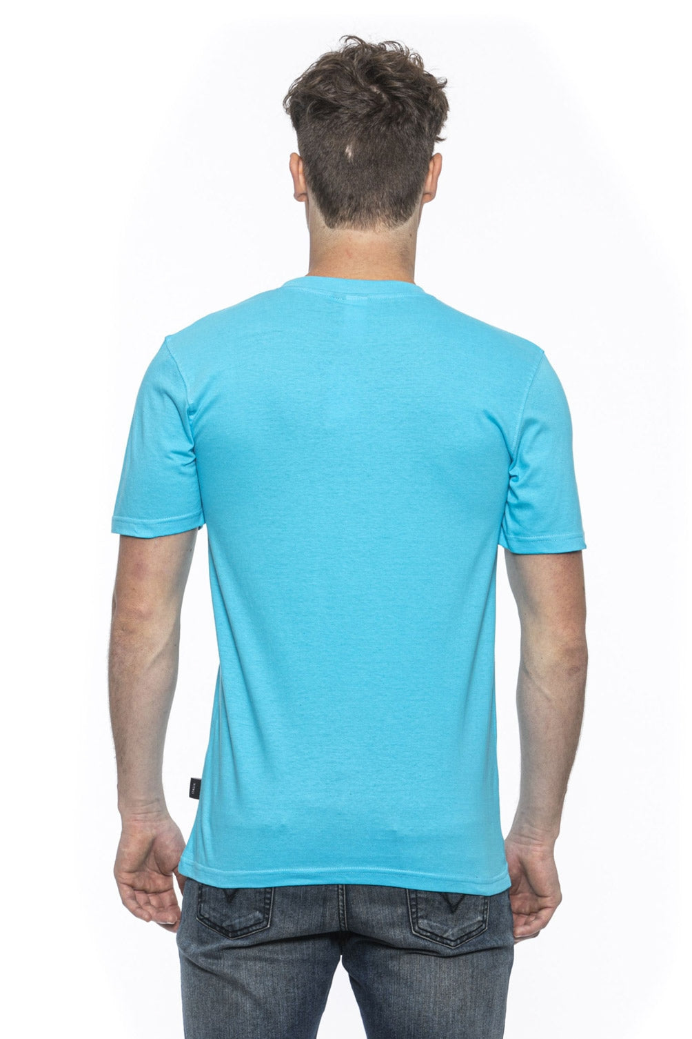 Camiseta 19V69 Italia para hombre azul claro MIKE TURQUESA