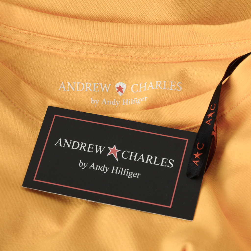 Camiseta Andrew Charles para hombre, manga corta, cuello redondo, amarilla, KEITA