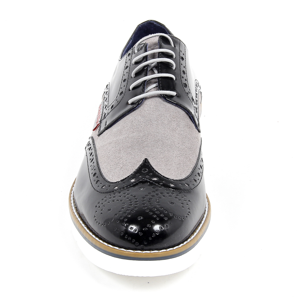 Andrew Charles - Zapatos Oxford brogue para hombre 914 ABRASIVATO CAM NERO GRIGIO