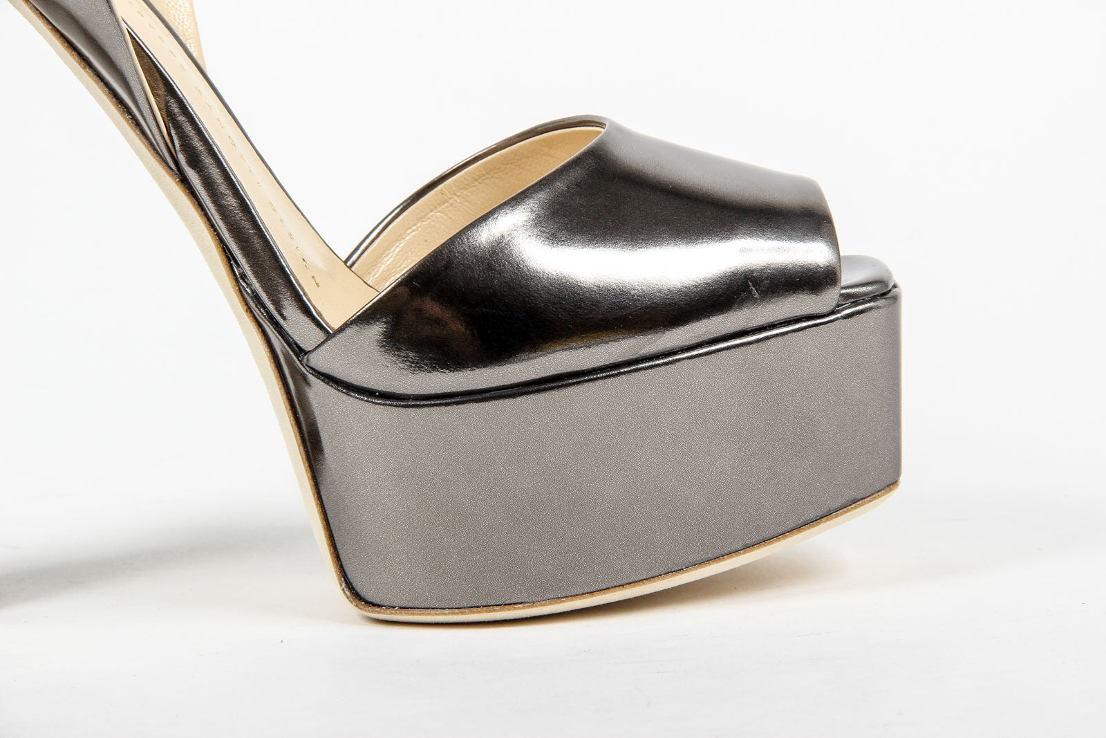 Giuseppe Zanotti Sandalia con tira al tobillo para mujer E60118 LAVINIA 100 PL MT SHOOTING ANTRACITE