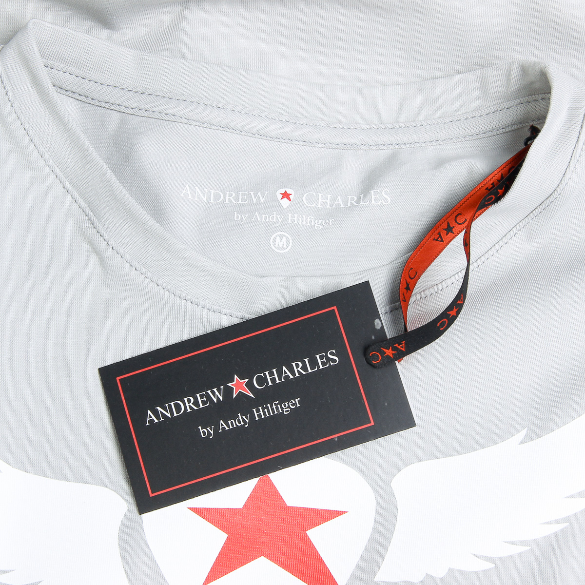 Camiseta Andrew Charles para hombre, manga corta, cuello redondo, gris claro, KEITA