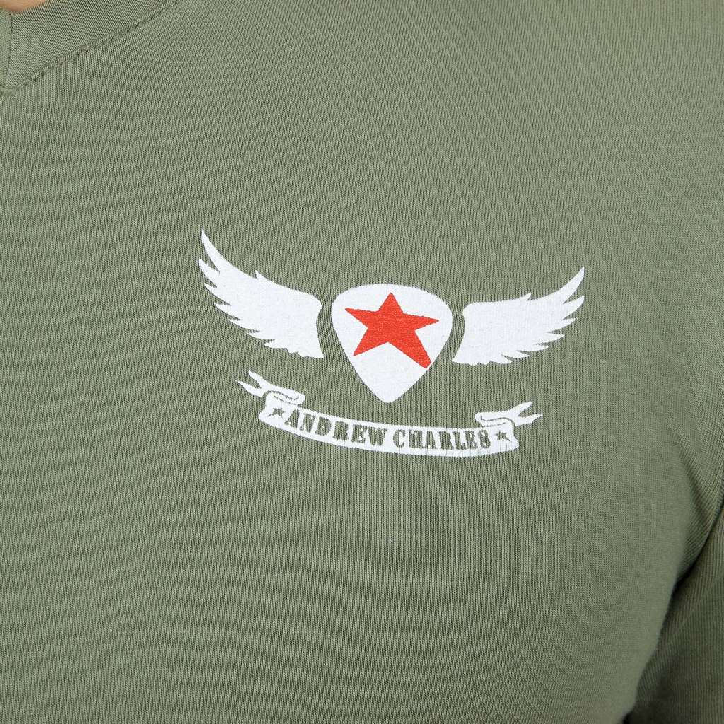 Camiseta Andrew Charles para hombre, manga corta, cuello en V, verde, KENAN