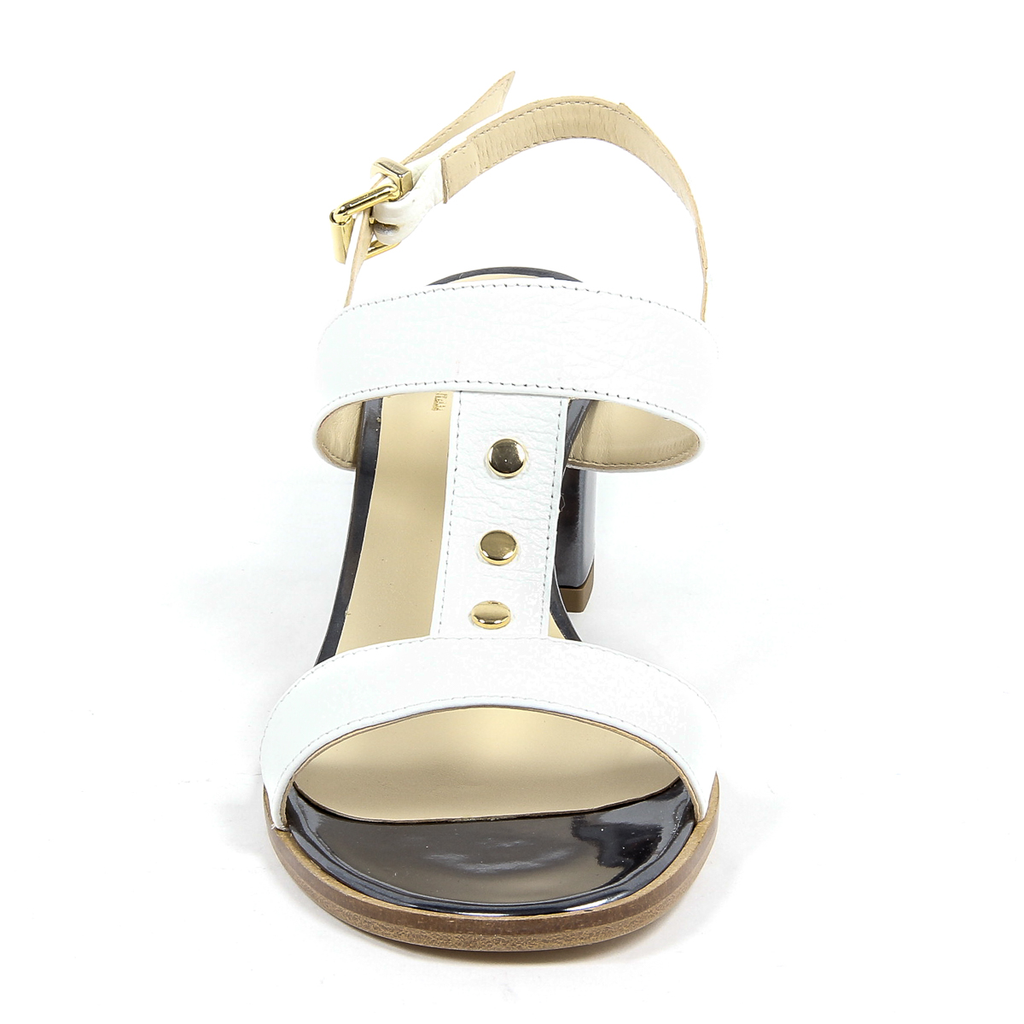 Sandalia V 1969 Italia para mujer blanca PERLA