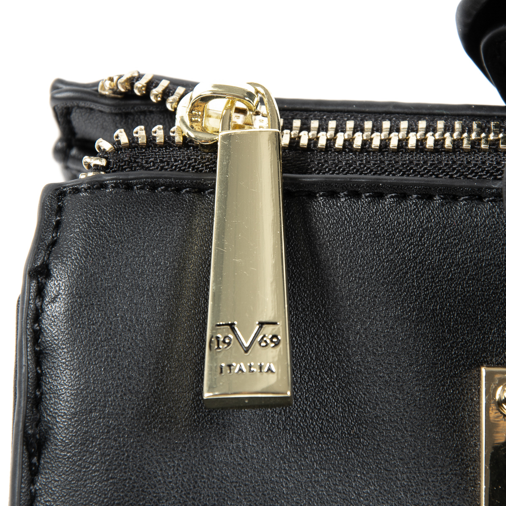 Bolso de mano para mujer V 1969 Italia, color negro, LISA