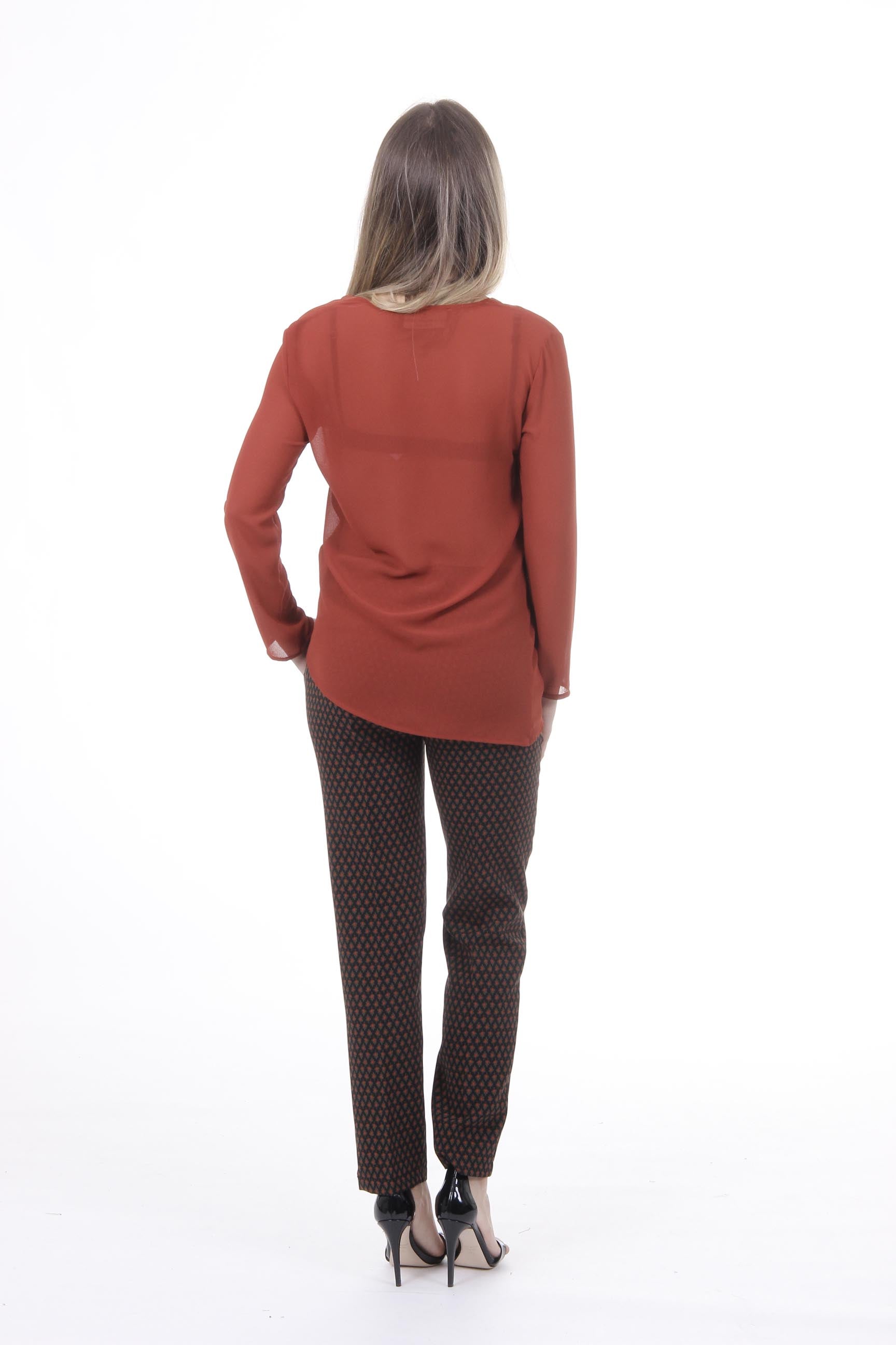 Camisa Mujer V 1969 Italia CAMICIA BASILEA TESS. GEORGETTE MATTON