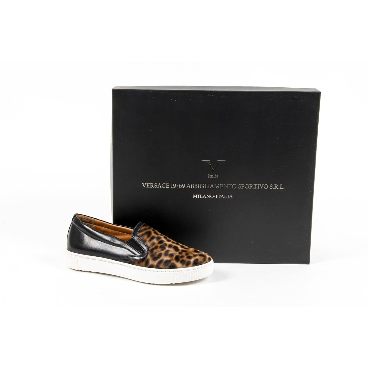 V 1969 Italia Zapatillas sin cordones para mujer 312090 PONY LEO/NAPPA NERO
