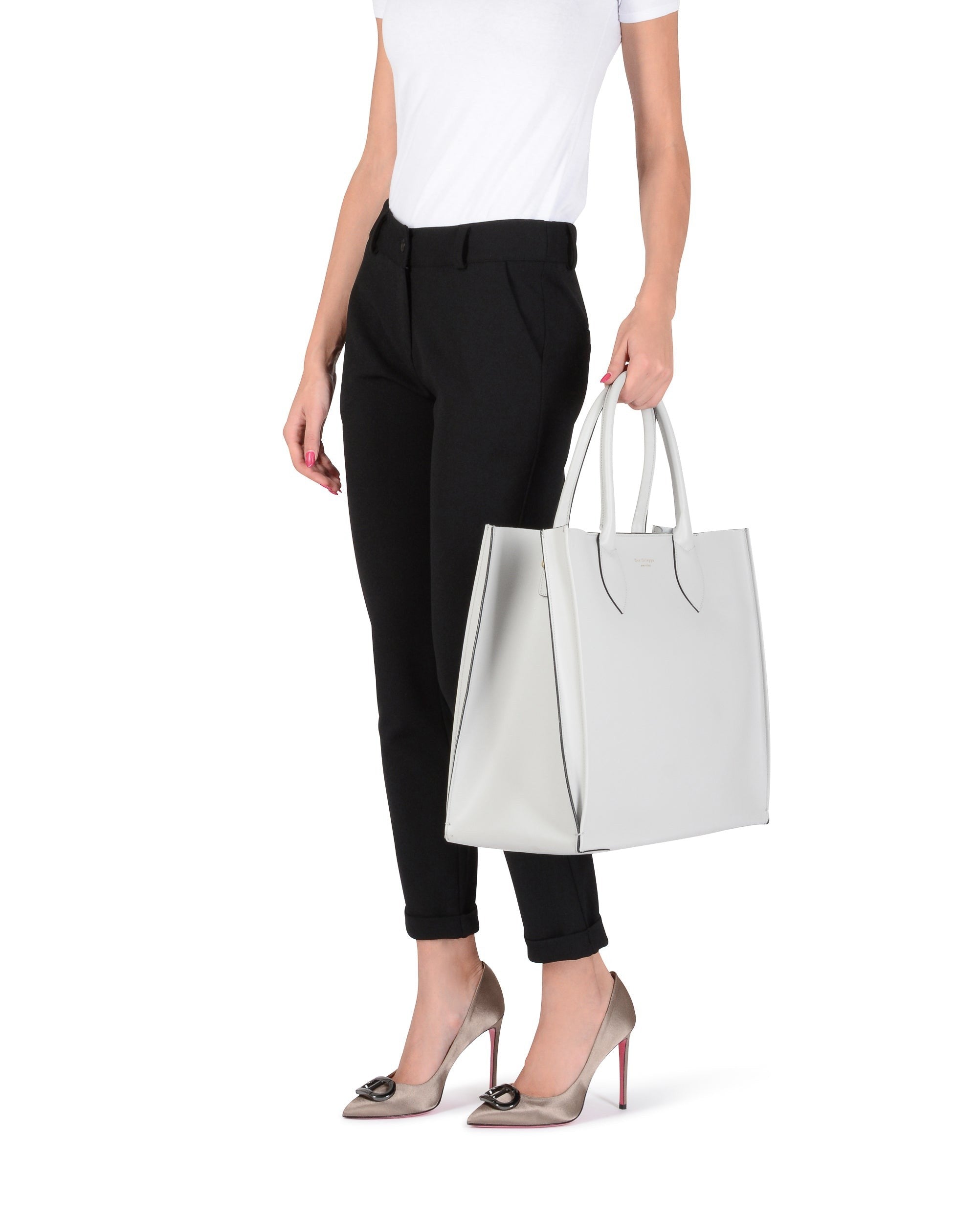 Bolso de mano gris/perla