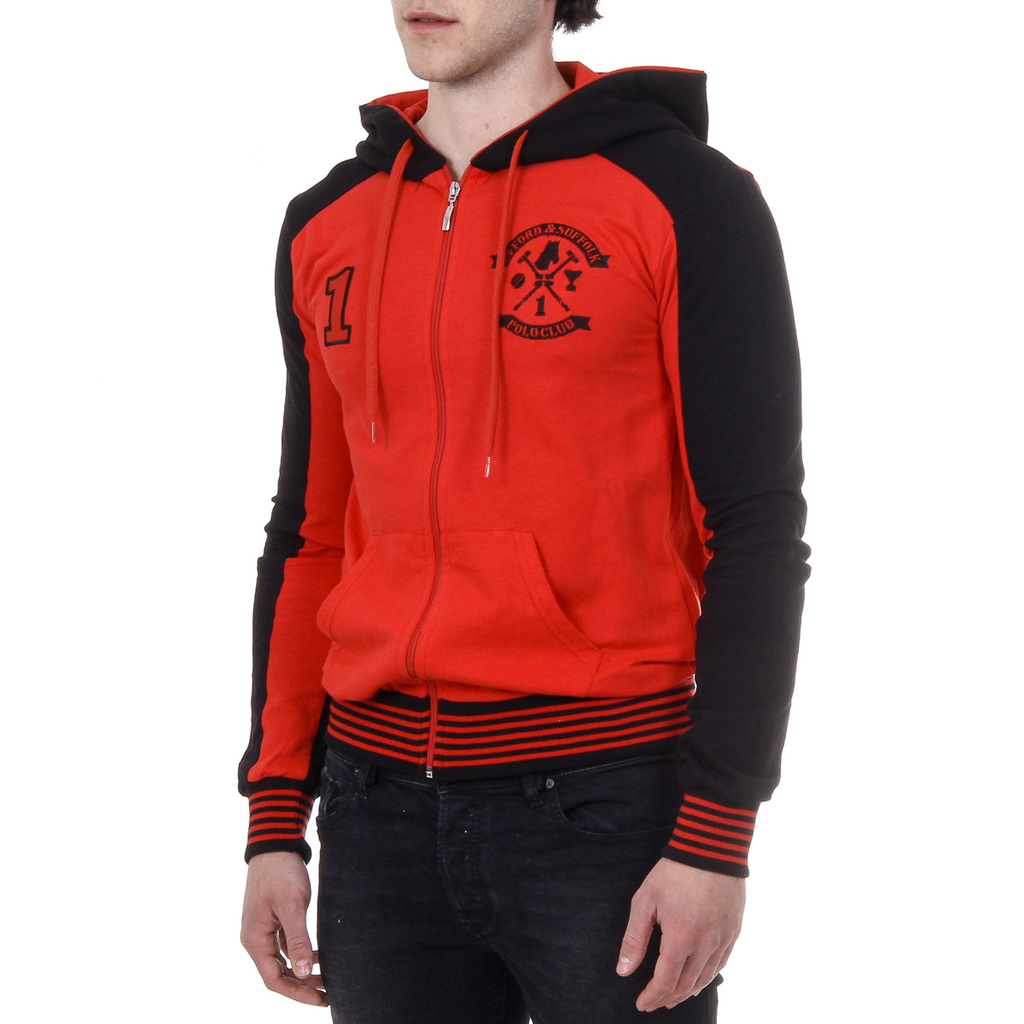 Sudadera con capucha y cremallera de manga larga para hombre del Ufford & Suffolk Polo Club