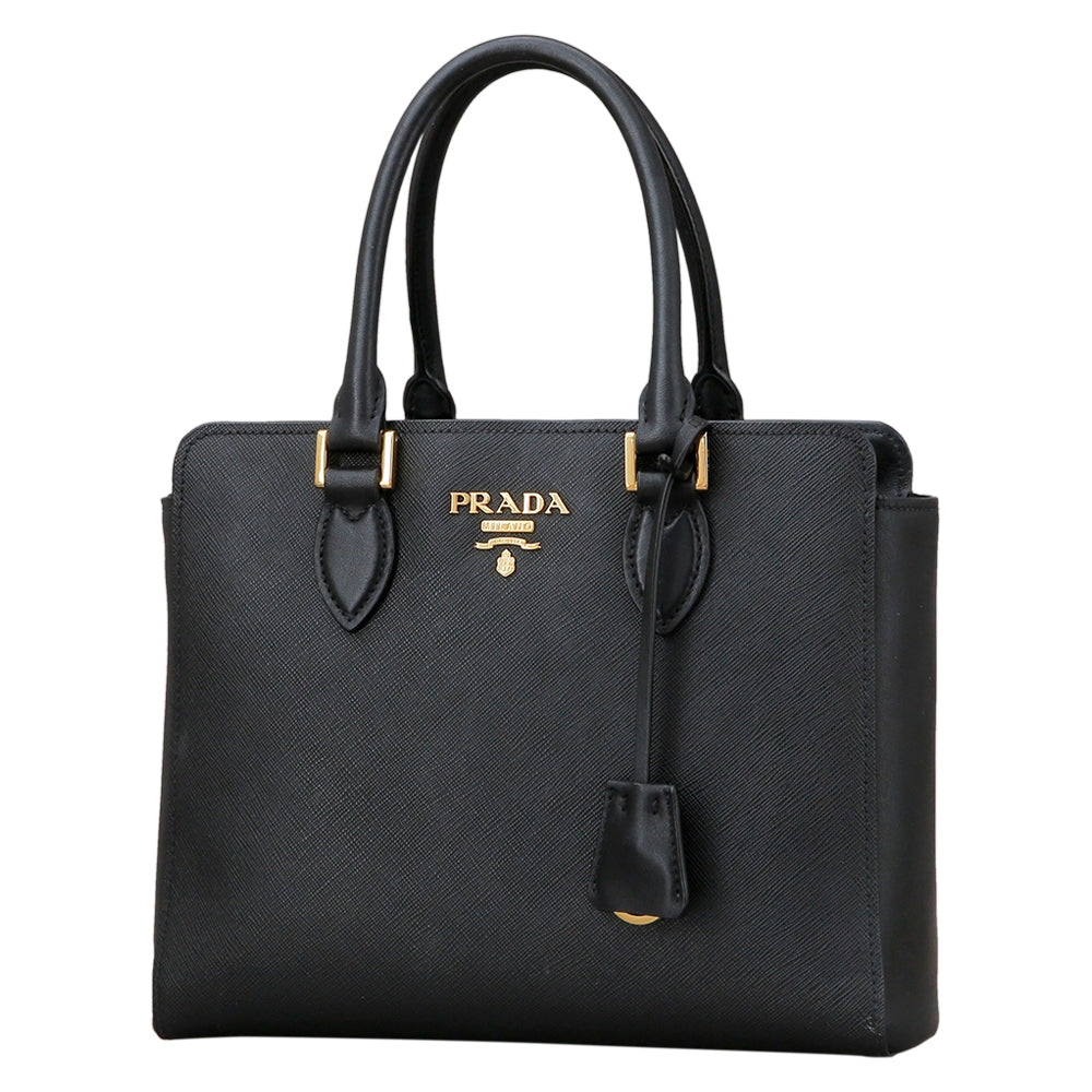 Bolso de hombro Prada de piel suave Saffiano negro