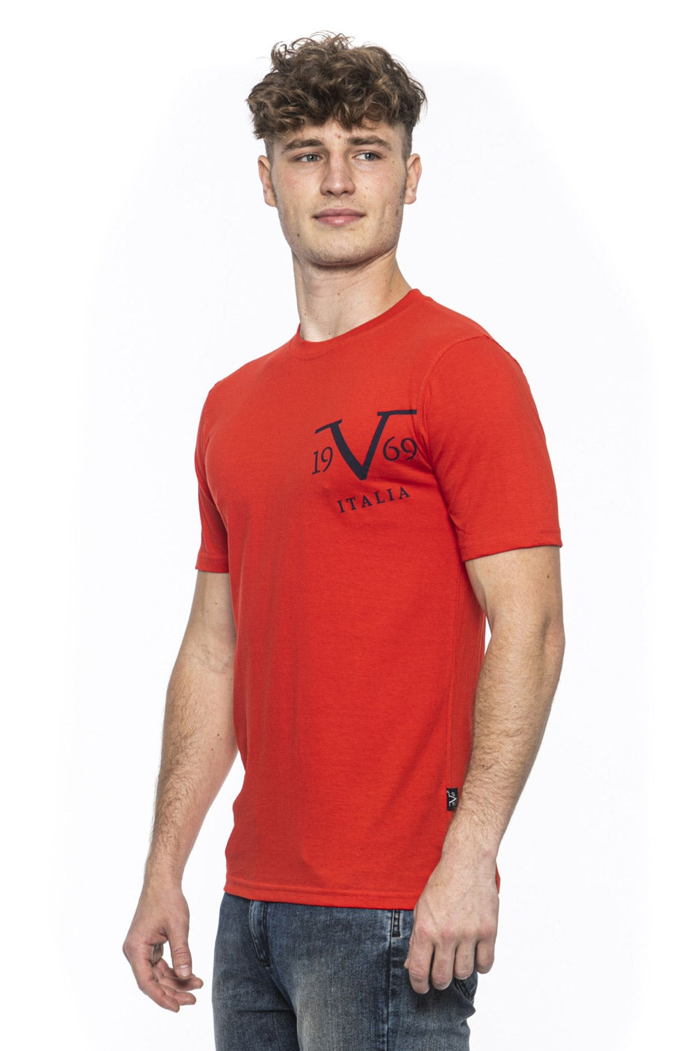 Camiseta Italia 19V69 para hombre, color rojo, MIKE RED