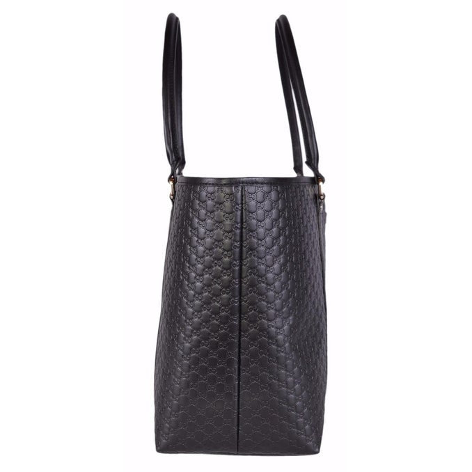 Bolso shopper de piel Gucci Guccissima negro