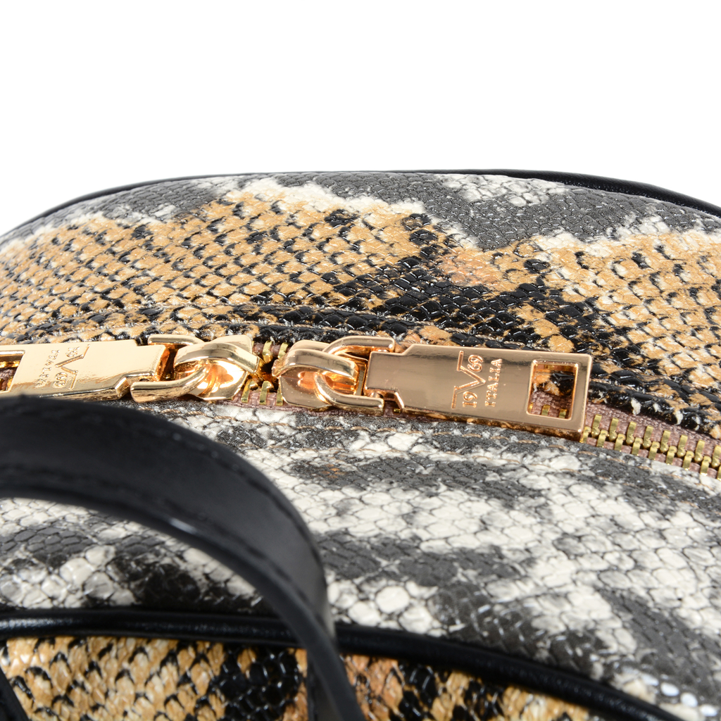 19V69 Italia Womens Backpack Multicolor 5011 PYTHON BROWN BLACK