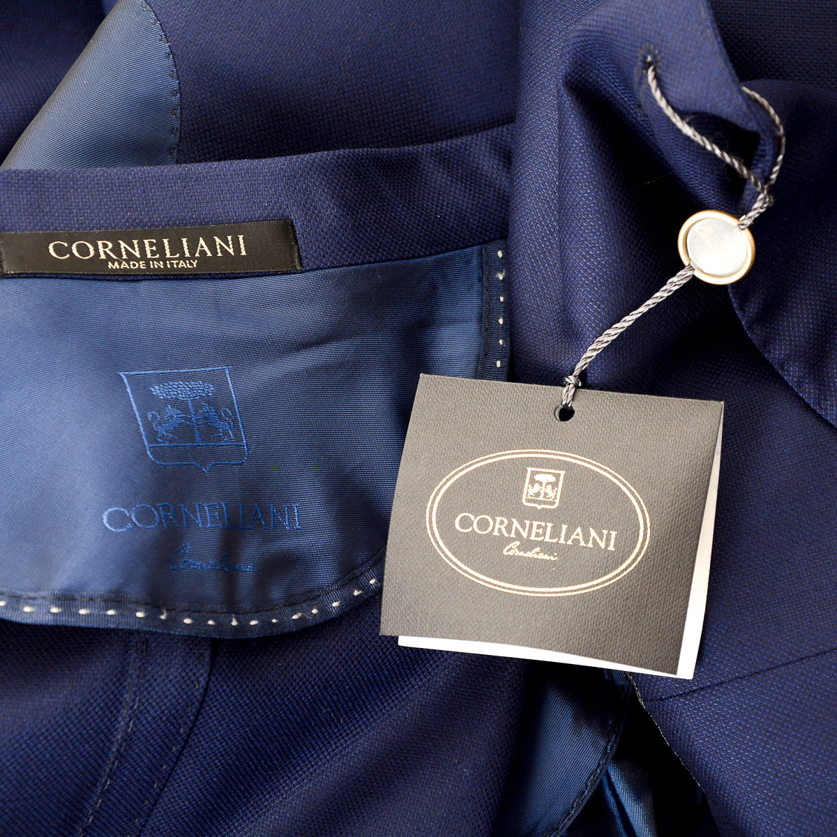 Corneliani Mens Jacket Long Sleeves Dark Blue