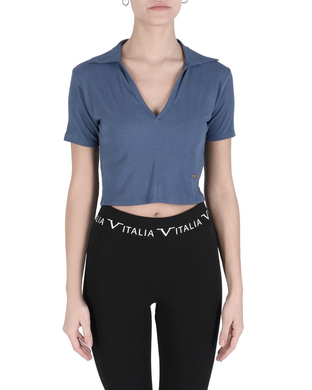 19V69 Italia Top corto para mujer CLOE RAF BLUE