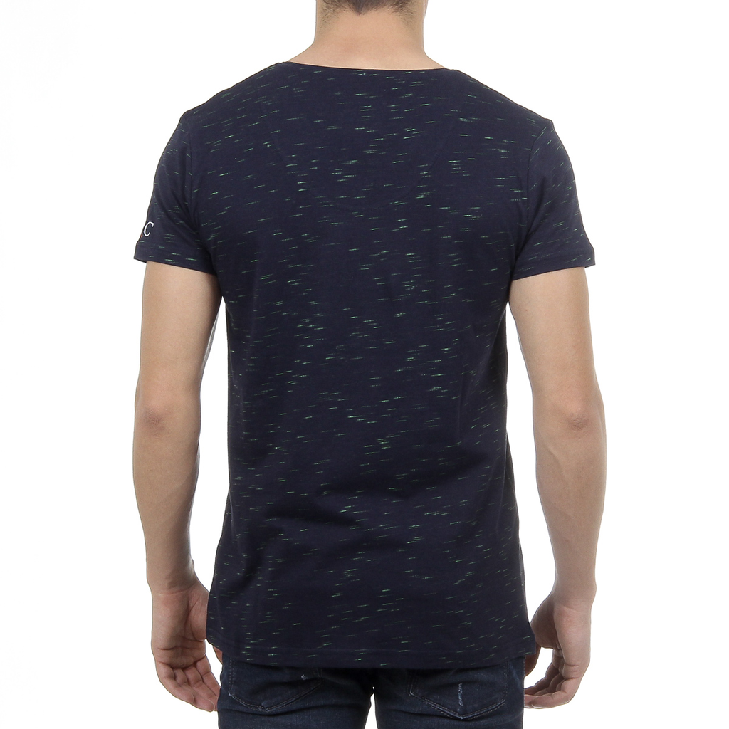 Andrew Charles Mens T-Shirt Short Sleeves V-Neck Dark Blue AARON