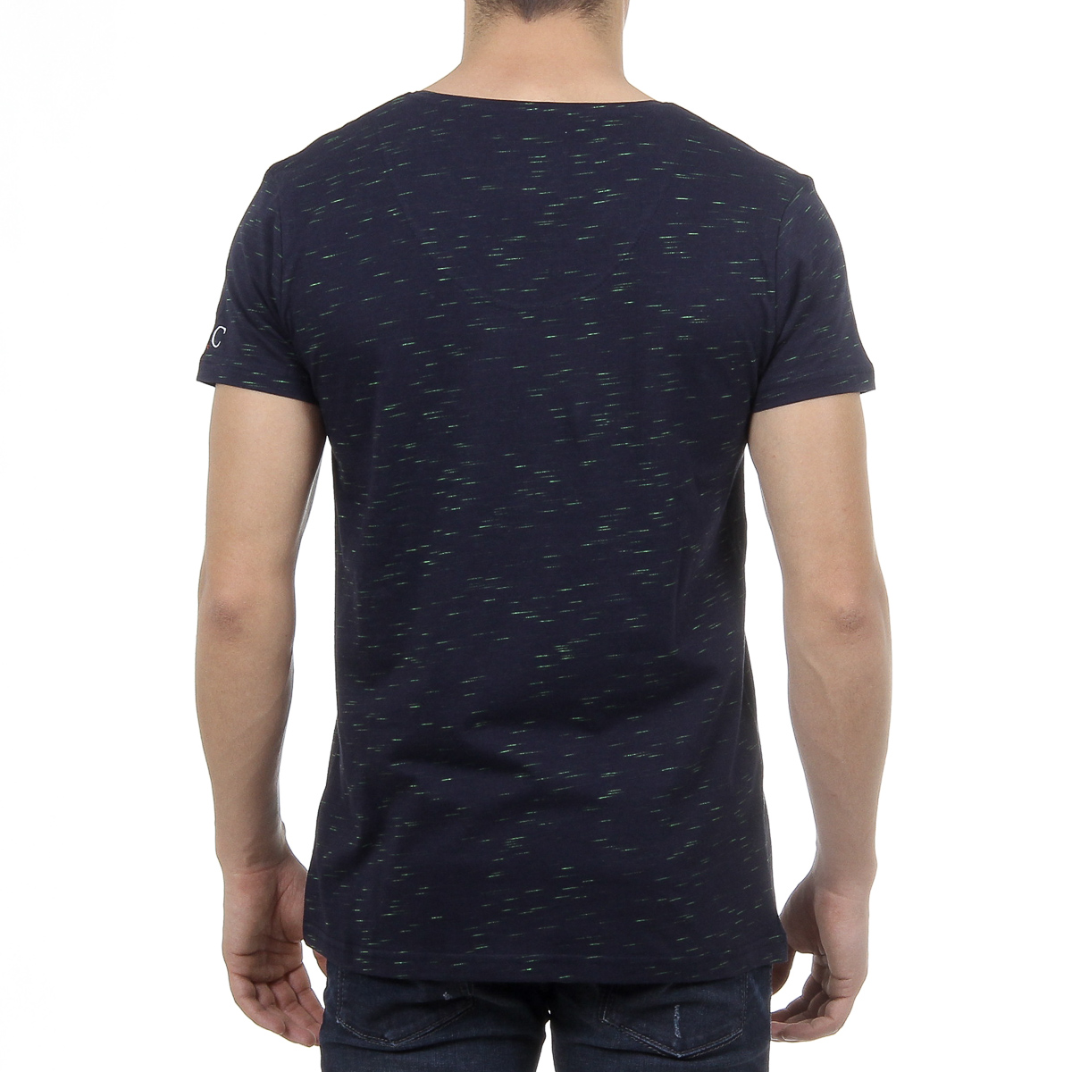 Andrew Charles Mens T-Shirt Short Sleeves V-Neck Dark Blue AARON
