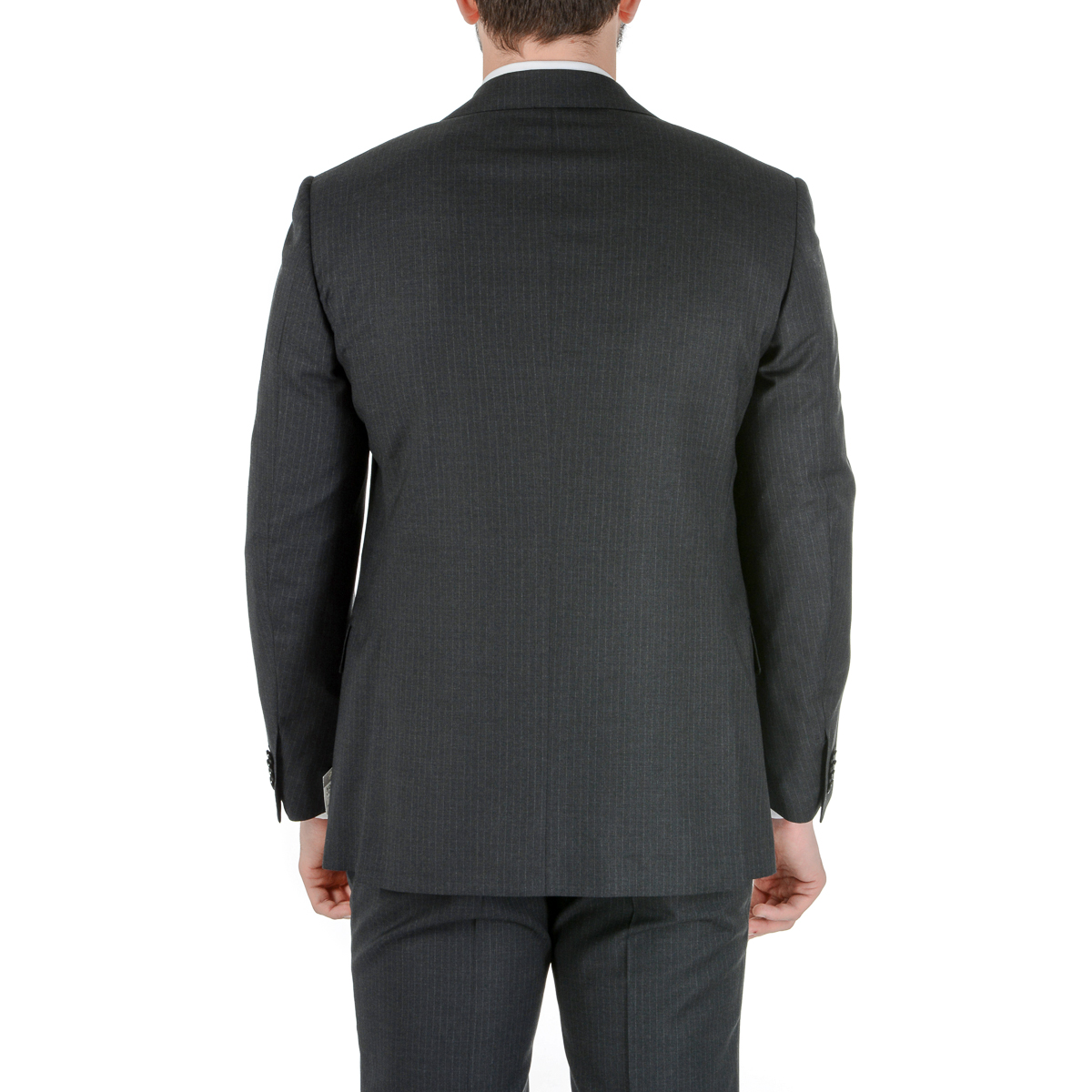 Corneliani Mens Suit Long Sleeves Dark Grey Super 130's
